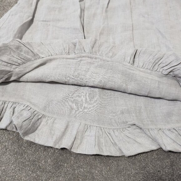 Carina Ricci Women's Linen Blouse Size Small Oversized Crochet Balloon Hem - Picture 4 of 10